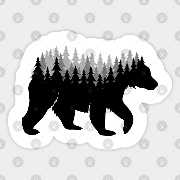 Nature Bear Tree Sticker by Brutusals.Design